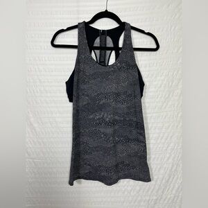 Lululemon Black White Cross Conditioning 2-In-1 Tank *No pads Size 8